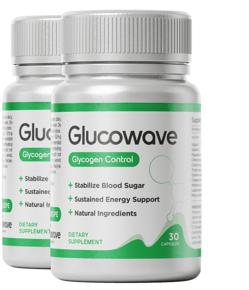 GlucoWave blood sugar support supplement bottles for the United Kingdom